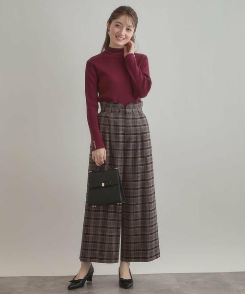 Couture Brooch / クチュールブローチ パンツ | 【大人可愛い】起毛先染めチェック柄 スカラウエスト ワイドパンツ | 詳細17