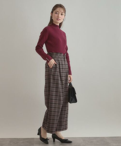 Couture Brooch / クチュールブローチ パンツ | 【大人可愛い】起毛先染めチェック柄 スカラウエスト ワイドパンツ | 詳細18
