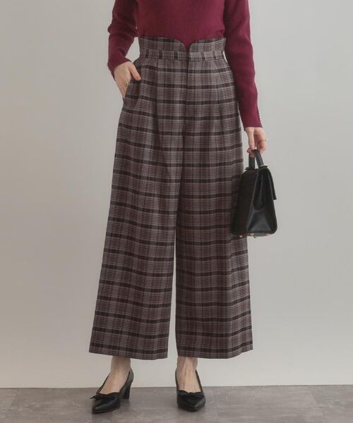 Couture Brooch / クチュールブローチ パンツ | 【大人可愛い】起毛先染めチェック柄 スカラウエスト ワイドパンツ | 詳細20