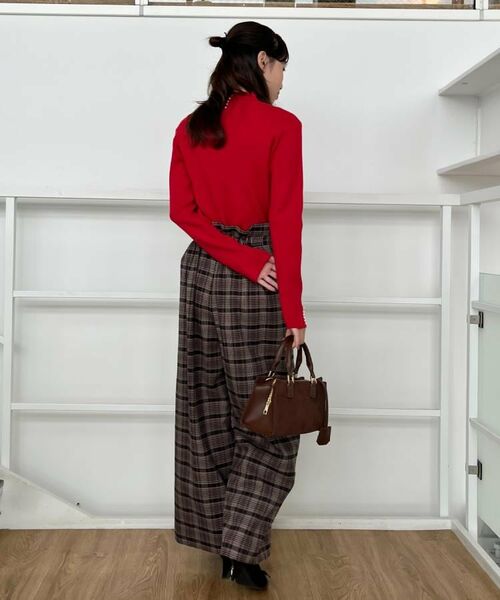 Couture Brooch / クチュールブローチ パンツ | 【大人可愛い】起毛先染めチェック柄 スカラウエスト ワイドパンツ | 詳細25