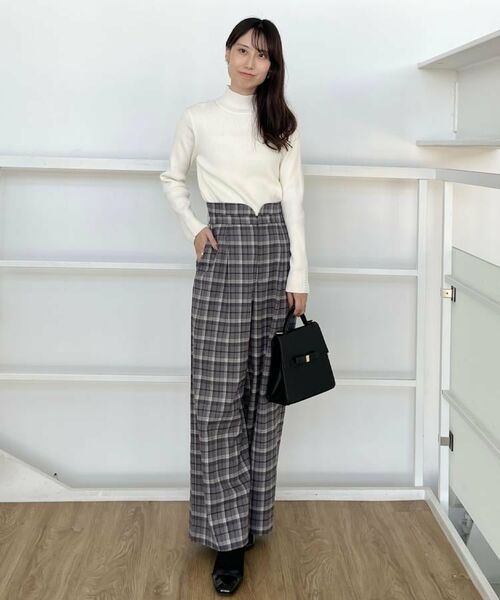 Couture Brooch / クチュールブローチ パンツ | 【大人可愛い】起毛先染めチェック柄 スカラウエスト ワイドパンツ | 詳細8