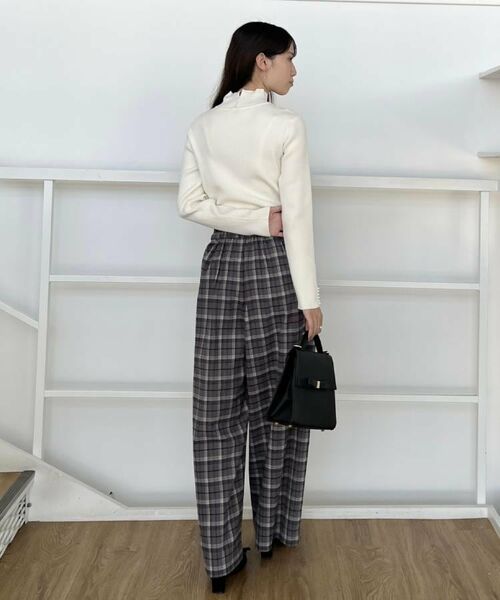 Couture Brooch / クチュールブローチ パンツ | 【大人可愛い】起毛先染めチェック柄 スカラウエスト ワイドパンツ | 詳細9