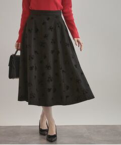 Couture Brooch / クチュールブローチ スカート | 【美シルエット・通勤】フロッキーフラワープリントスカート