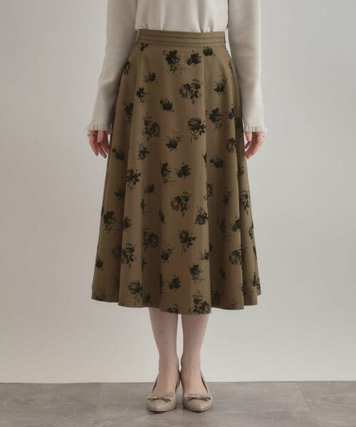 Couture Brooch / クチュールブローチ スカート | 【美シルエット・通勤】フロッキーフラワープリントスカート | 詳細27
