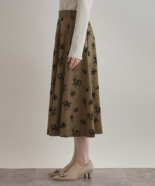 Couture Brooch / クチュールブローチ スカート | 【美シルエット・通勤】フロッキーフラワープリントスカート | 詳細28
