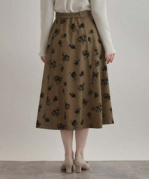 Couture Brooch / クチュールブローチ スカート | 【美シルエット・通勤】フロッキーフラワープリントスカート | 詳細29