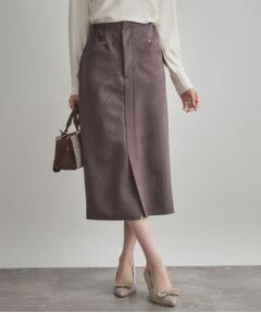 Couture Brooch / クチュールブローチ ロング・マキシ丈スカート | 【洗える・ストレッチ・通勤】スエード調ダンボールIラインスカート