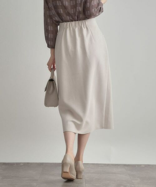 Couture Brooch / クチュールブローチ ロング・マキシ丈スカート | 【洗える・ストレッチ・通勤】スエード調ダンボールIラインスカート | 詳細6