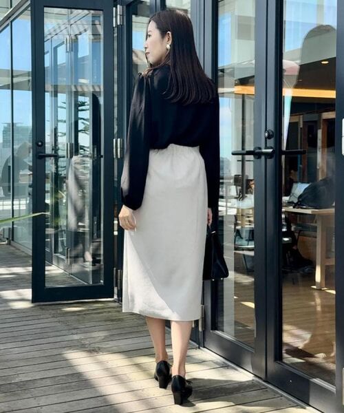 Couture Brooch / クチュールブローチ ロング・マキシ丈スカート | 【洗える・ストレッチ・通勤】スエード調ダンボールIラインスカート | 詳細9