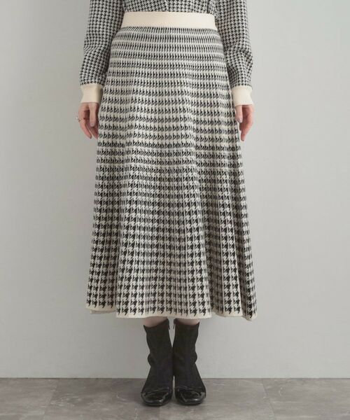 Couture Brooch / クチュールブローチ ロング・マキシ丈スカート | 【クラシカル・大人上品】千鳥ジャカードニットプリーツスカート | 詳細24