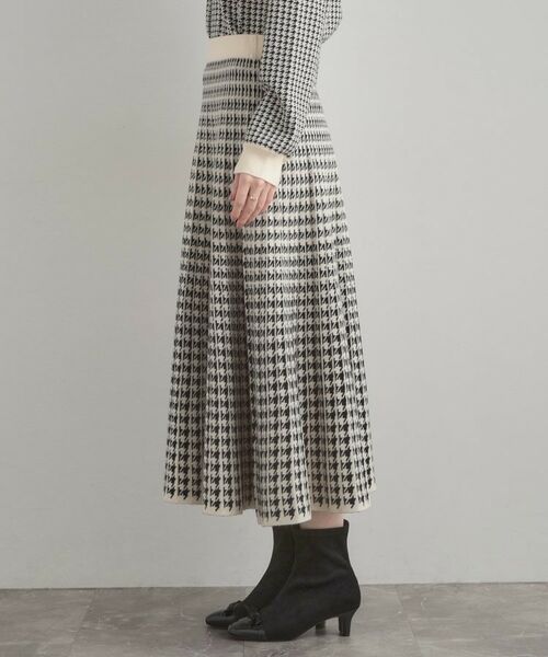 Couture Brooch / クチュールブローチ ロング・マキシ丈スカート | 【クラシカル・大人上品】千鳥ジャカードニットプリーツスカート | 詳細25