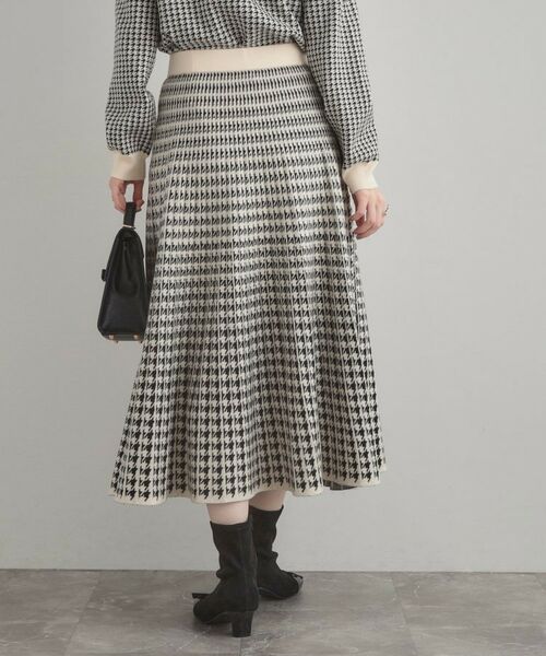 Couture Brooch / クチュールブローチ ロング・マキシ丈スカート | 【クラシカル・大人上品】千鳥ジャカードニットプリーツスカート | 詳細6