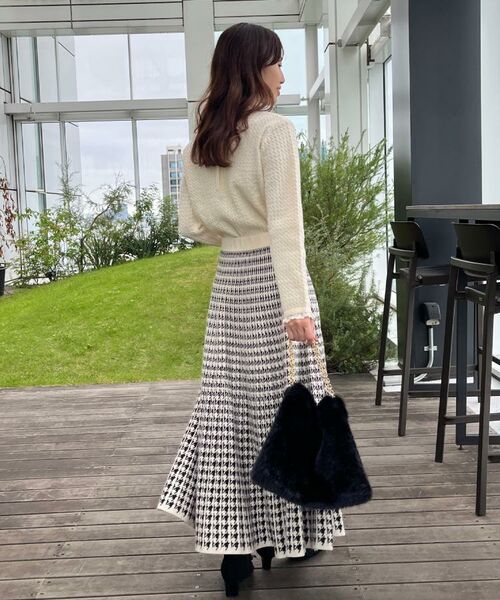 Couture Brooch / クチュールブローチ ロング・マキシ丈スカート | 【クラシカル・大人上品】千鳥ジャカードニットプリーツスカート | 詳細9