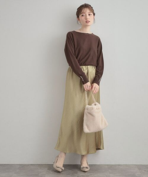 Couture Brooch / クチュールブローチ ロング・マキシ丈スカート | シルキーヘビーサテンスカート | 詳細11