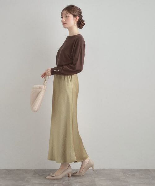 Couture Brooch / クチュールブローチ ロング・マキシ丈スカート | シルキーヘビーサテンスカート | 詳細12