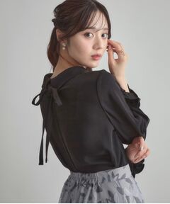 Couture Brooch / クチュールブローチ シャツ・ブラウス | 【大人可愛い・通勤】ロールカラーバックリボンブラウス