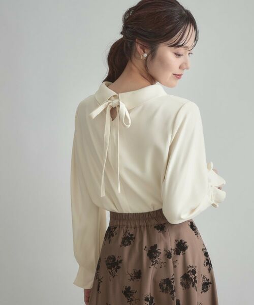 Couture Brooch / クチュールブローチ シャツ・ブラウス | 【大人可愛い・通勤】ロールカラーバックリボンブラウス | 詳細6