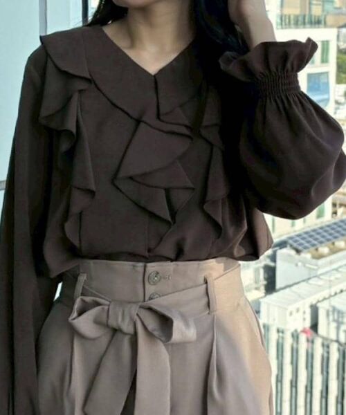 Couture Brooch / クチュールブローチ シャツ・ブラウス | 【大人可愛い・通勤】ラッフルフリルブラウス | 詳細24