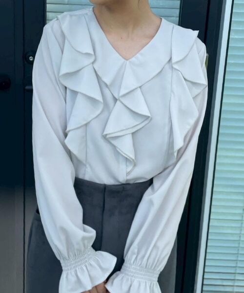 Couture Brooch / クチュールブローチ シャツ・ブラウス | 【大人可愛い・通勤】ラッフルフリルブラウス | 詳細8