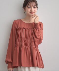 Couture Brooch / クチュールブローチ シャツ・ブラウス | 【マシンウォッシャブル・きれいめ・通勤】シャーリングチュニックブラウス