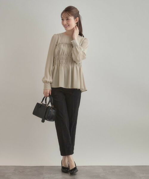 Couture Brooch / クチュールブローチ シャツ・ブラウス | 【マシンウォッシャブル・きれいめ・通勤】シャーリングチュニックブラウス | 詳細13