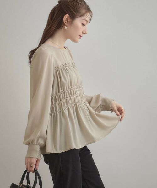 Couture Brooch / クチュールブローチ シャツ・ブラウス | 【マシンウォッシャブル・きれいめ・通勤】シャーリングチュニックブラウス | 詳細17