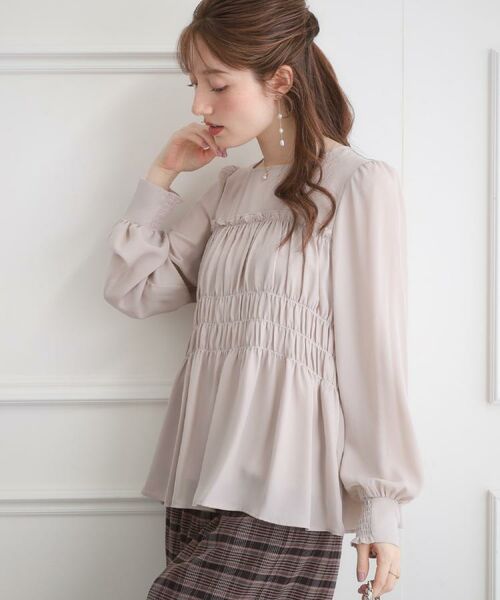 Couture Brooch / クチュールブローチ シャツ・ブラウス | 【マシンウォッシャブル・きれいめ・通勤】シャーリングチュニックブラウス | 詳細20