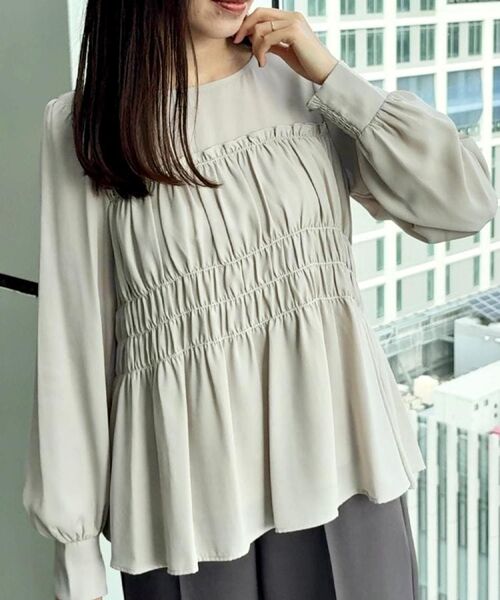 Couture Brooch / クチュールブローチ シャツ・ブラウス | 【マシンウォッシャブル・きれいめ・通勤】シャーリングチュニックブラウス | 詳細24