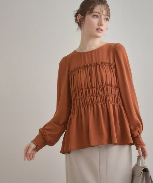 Couture Brooch / クチュールブローチ シャツ・ブラウス | 【マシンウォッシャブル・きれいめ・通勤】シャーリングチュニックブラウス | 詳細28