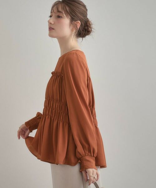 Couture Brooch / クチュールブローチ シャツ・ブラウス | 【マシンウォッシャブル・きれいめ・通勤】シャーリングチュニックブラウス | 詳細29