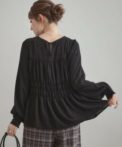 Couture Brooch / クチュールブローチ シャツ・ブラウス | 【マシンウォッシャブル・きれいめ・通勤】シャーリングチュニックブラウス | 詳細5