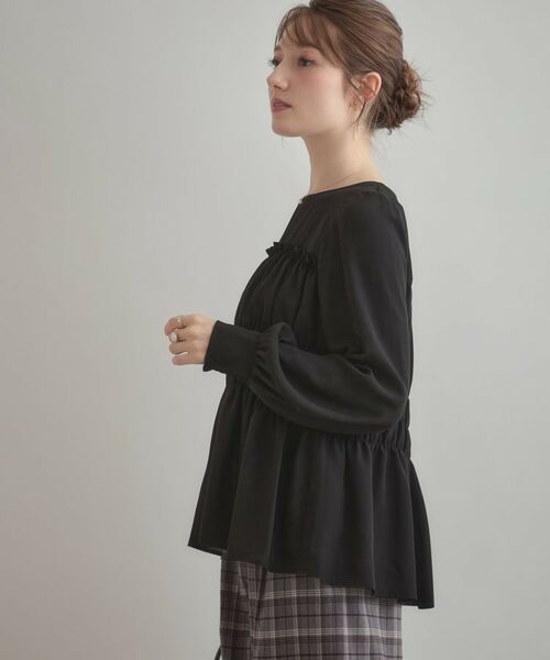 Couture Brooch / クチュールブローチ シャツ・ブラウス | 【マシンウォッシャブル・きれいめ・通勤】シャーリングチュニックブラウス | 詳細6