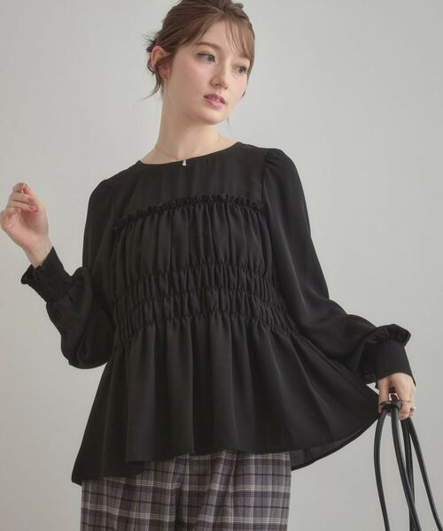 Couture Brooch / クチュールブローチ シャツ・ブラウス | 【マシンウォッシャブル・きれいめ・通勤】シャーリングチュニックブラウス | 詳細7