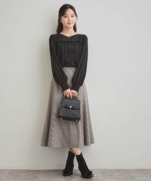 Couture Brooch / クチュールブローチ シャツ・ブラウス | 【マシンウォッシャブル・きれいめ・通勤】シャーリングチュニックブラウス | 詳細8