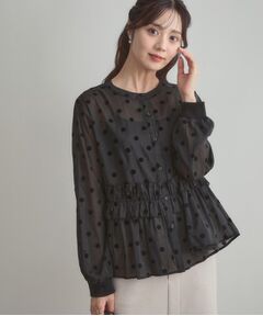 Couture Brooch / クチュールブローチ シャツ・ブラウス | フロッキードットペプラムブラウス