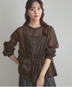 Couture Brooch / クチュールブローチ シャツ・ブラウス | フロッキードットペプラムブラウス