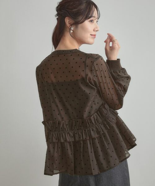 Couture Brooch / クチュールブローチ シャツ・ブラウス | フロッキードットペプラムブラウス | 詳細10