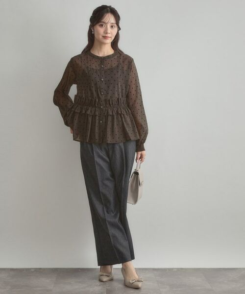 Couture Brooch / クチュールブローチ シャツ・ブラウス | フロッキードットペプラムブラウス | 詳細11