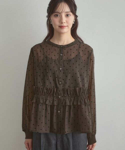 Couture Brooch / クチュールブローチ シャツ・ブラウス | フロッキードットペプラムブラウス | 詳細15
