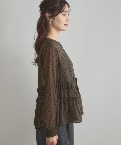 Couture Brooch / クチュールブローチ シャツ・ブラウス | フロッキードットペプラムブラウス | 詳細16