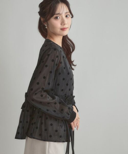 Couture Brooch / クチュールブローチ シャツ・ブラウス | フロッキードットペプラムブラウス | 詳細2