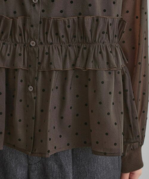 Couture Brooch / クチュールブローチ シャツ・ブラウス | フロッキードットペプラムブラウス | 詳細20