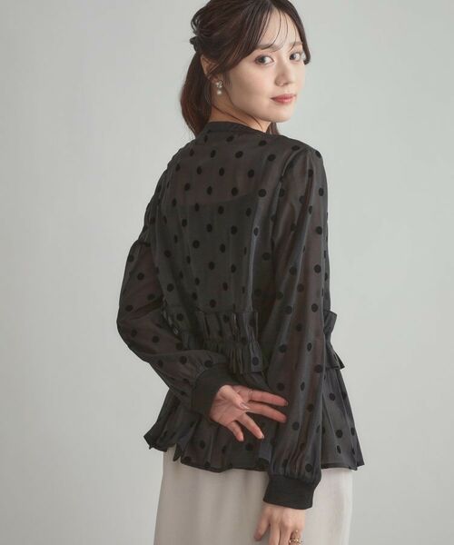 Couture Brooch / クチュールブローチ シャツ・ブラウス | フロッキードットペプラムブラウス | 詳細3