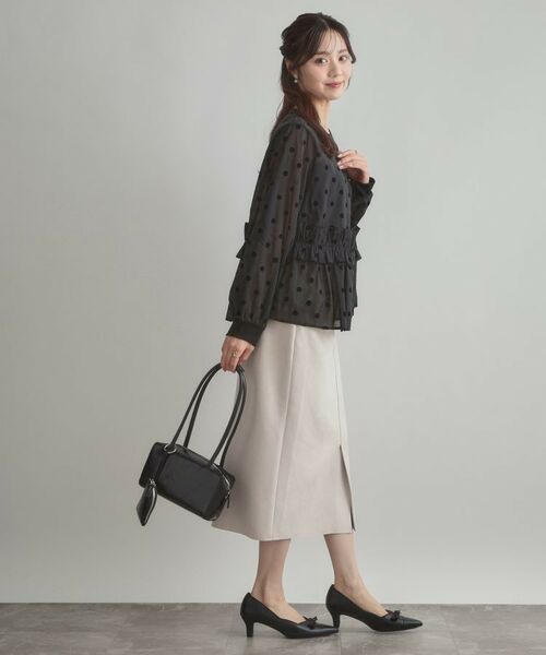 Couture Brooch / クチュールブローチ シャツ・ブラウス | フロッキードットペプラムブラウス | 詳細5