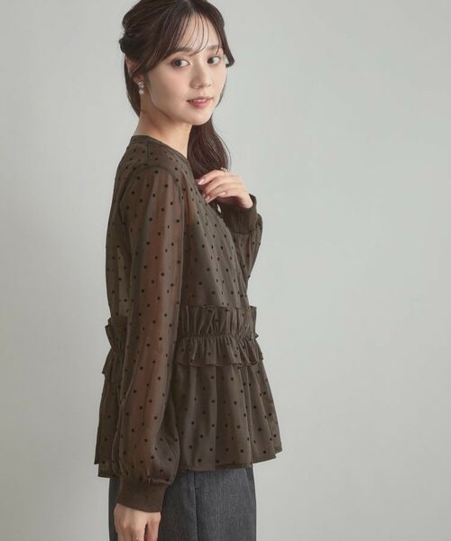 Couture Brooch / クチュールブローチ シャツ・ブラウス | フロッキードットペプラムブラウス | 詳細9