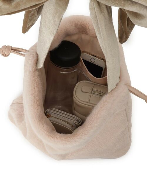 Couture Brooch / クチュールブローチ トートバッグ | ベロアリボンフェイクファートートバッグ | 詳細10