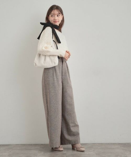 Couture Brooch / クチュールブローチ トートバッグ | ベロアリボンフェイクファートートバッグ | 詳細14