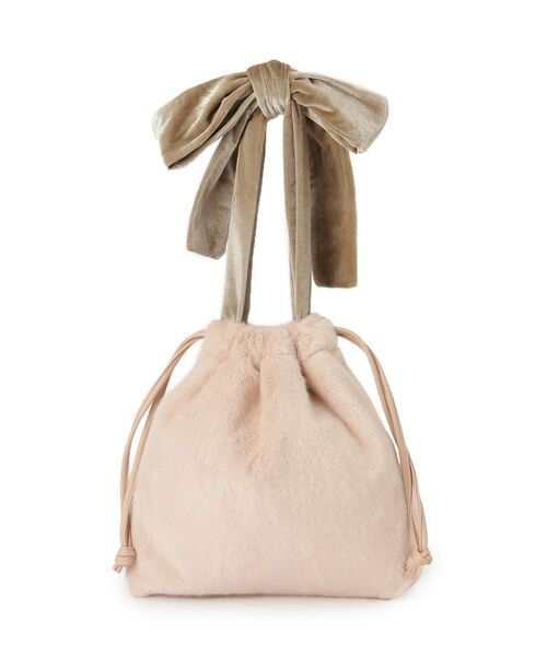 Couture Brooch / クチュールブローチ トートバッグ | ベロアリボンフェイクファートートバッグ | 詳細3