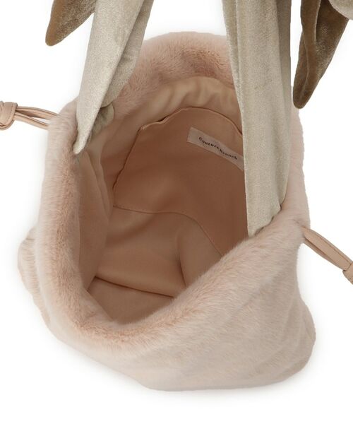 Couture Brooch / クチュールブローチ トートバッグ | ベロアリボンフェイクファートートバッグ | 詳細7