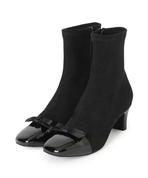 Couture Brooch / クチュールブローチ ブーツ(ショート丈) | ドッキングデザインリボンストレッチブーツ | 詳細1